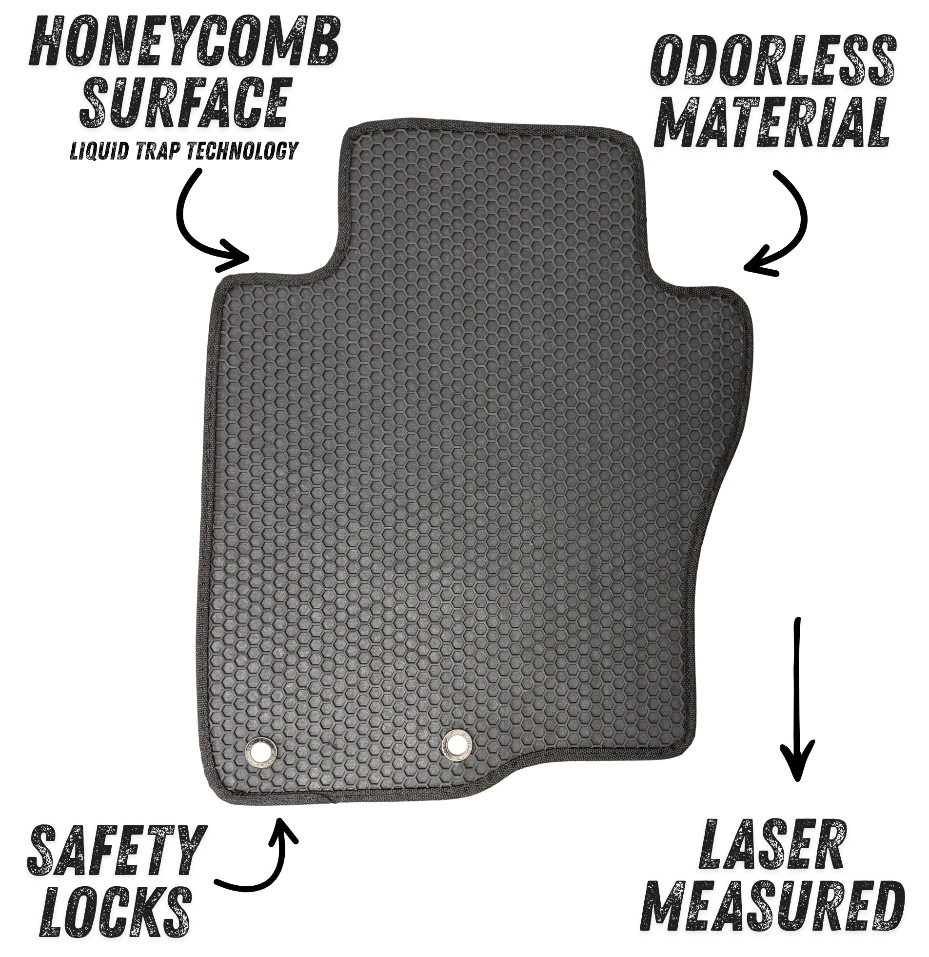 All Weather Honeycomb Floor Mats for 2022 to 2026 Nissan Frontier Crew Cab