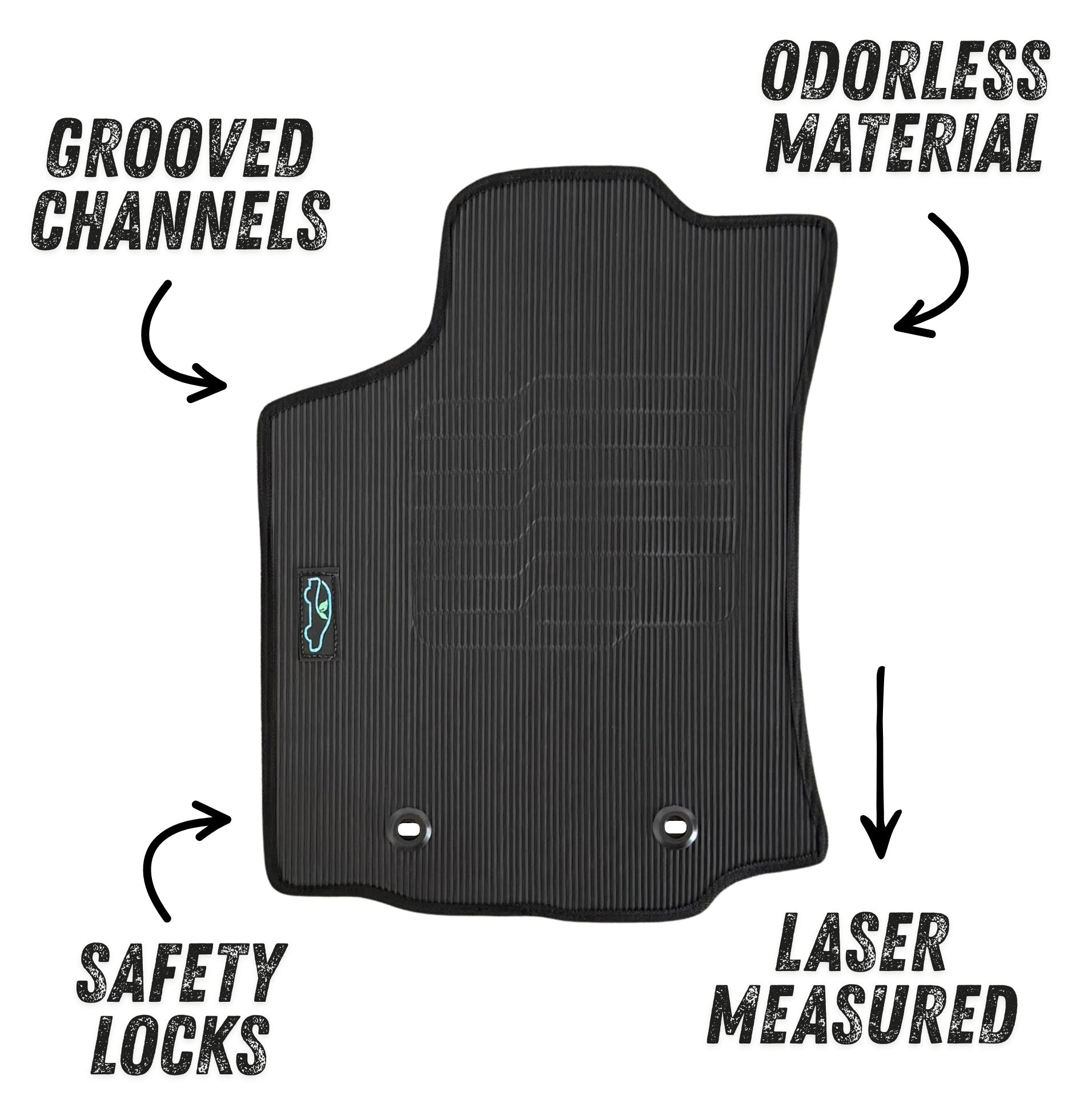 All Weather Floor Mats for 2016 to 2023 Toyota Tacoma Double Cab (Automatic Only)