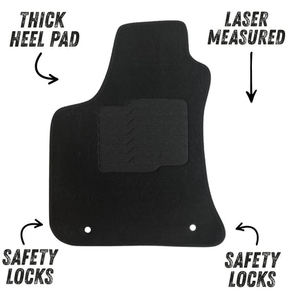 Carpet Floor Mats for 2011 to 2023 Dodge Charger / Chrysler 300 (RWD Models Only), Front and Rear, Black