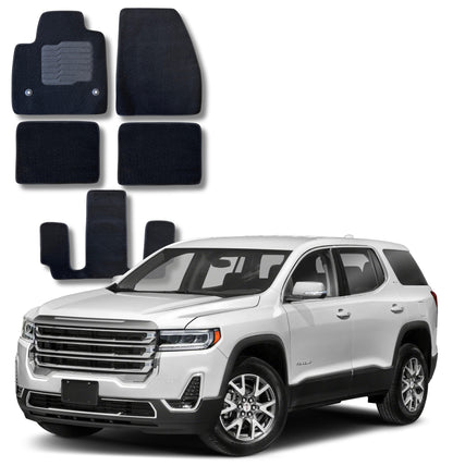 Carpet Floor Mats for 2017 to 2023 GMC Acadia, Full set (including 3rd Row)