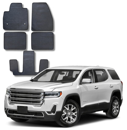 All Weather Honeycomb Floor Mats for 2017 to 2023 GMC Acadia, Full set (including 3rd Row)