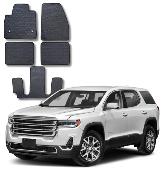 All Weather Honeycomb Floor Mats for 2017 to 2023 GMC Acadia, Full set (including 3rd Row)