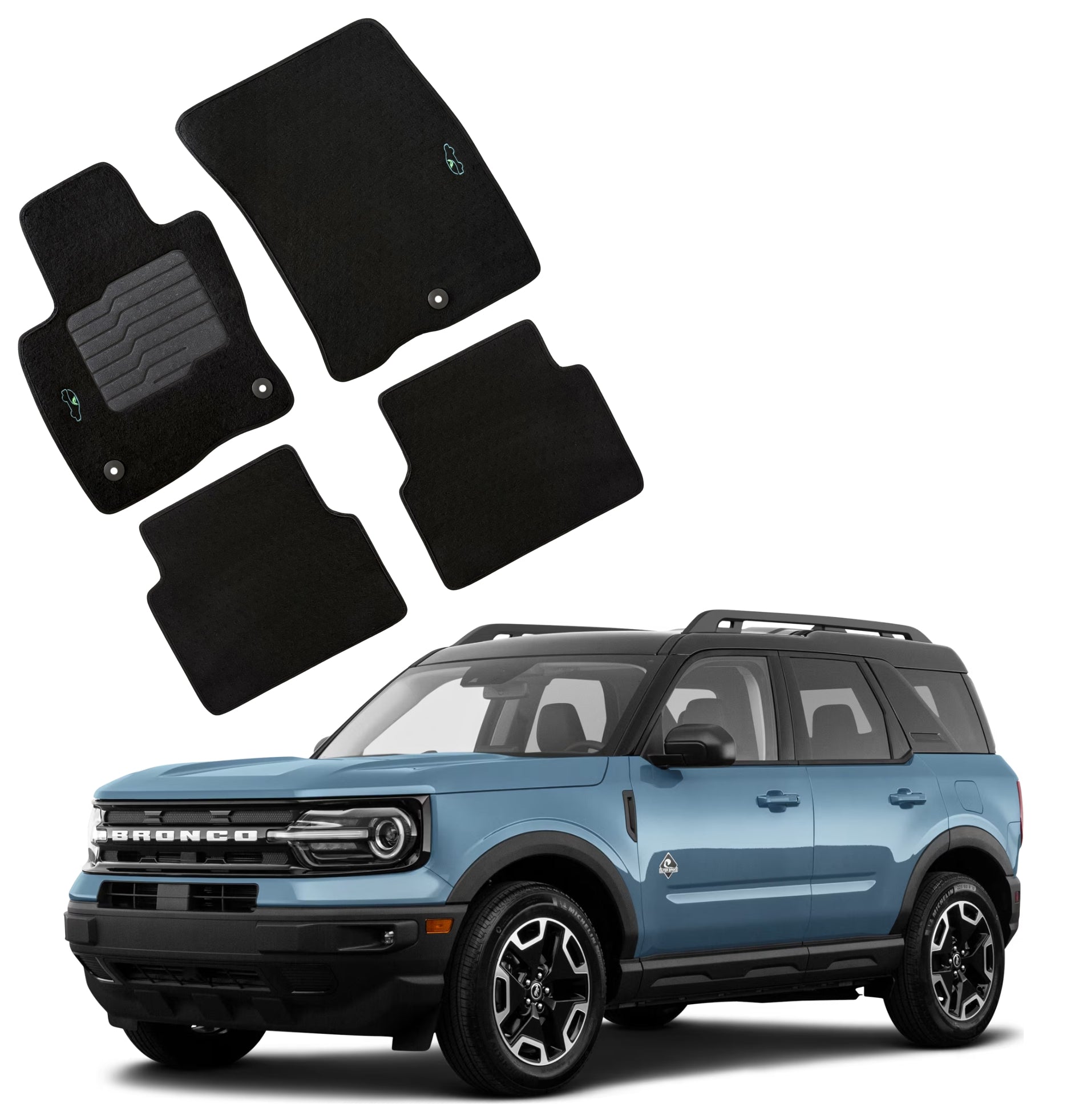 Carpet Floor Mats for 2021 to 2026 Ford Bronco Sport / 2022 to 2026 Ford Maverick