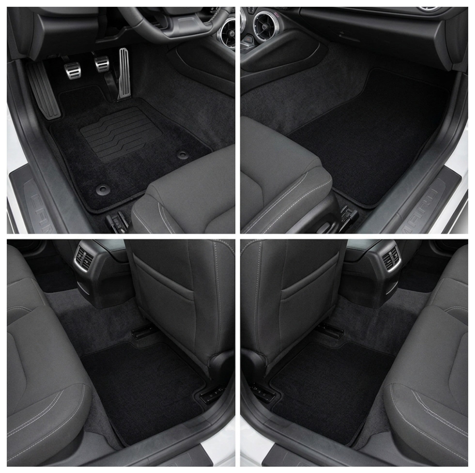 Carpet Floor Mats For 2016 to 2025 Chevrolet Camaro, Front and Rear