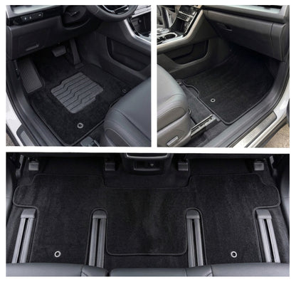 Carpet Floor Mats for 2022 to 2026 Kia Carnival 8 Passenger, Front and Rear, Black