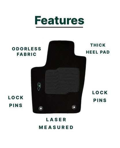 Carpet Floor Mats for 2016 to 2021 Jeep Grand Cherokee & 16 to 23 Dodge Durango