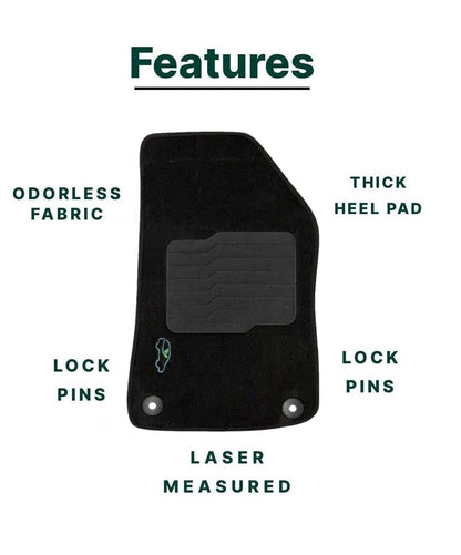 Carpet Floor Mats for 2018 to 2024 Jeep Wrangler 4 Doors Models