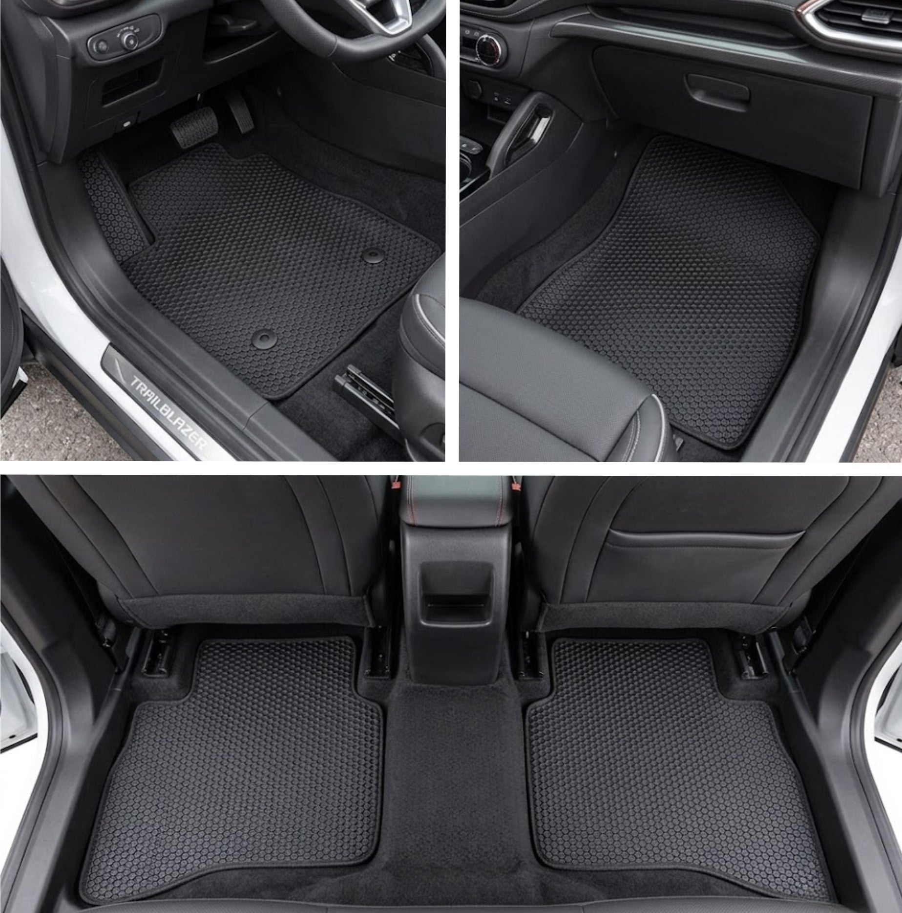 All Weather Honeycomb Floor Mats for 2021 to 2026 Chevrolet Trailblazer AWD, Front and Rear