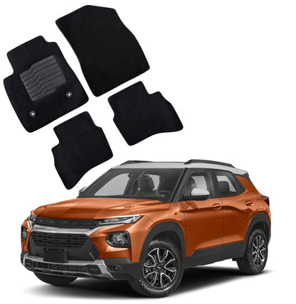 Carpet Floor Mats for 2021 to 2026 Chevrolet Trailblazer AWD, Front and Rear, Black