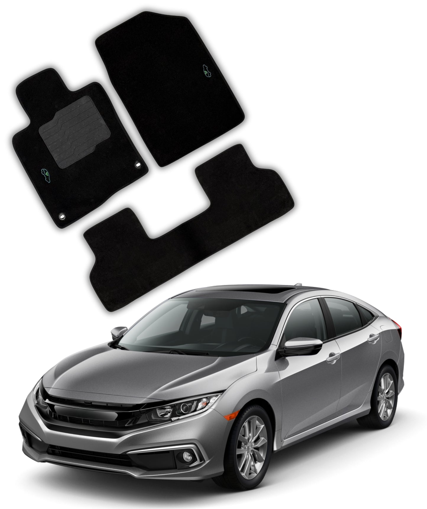 Carpet Floor Mats for 2016 to 2021 Honda Civic