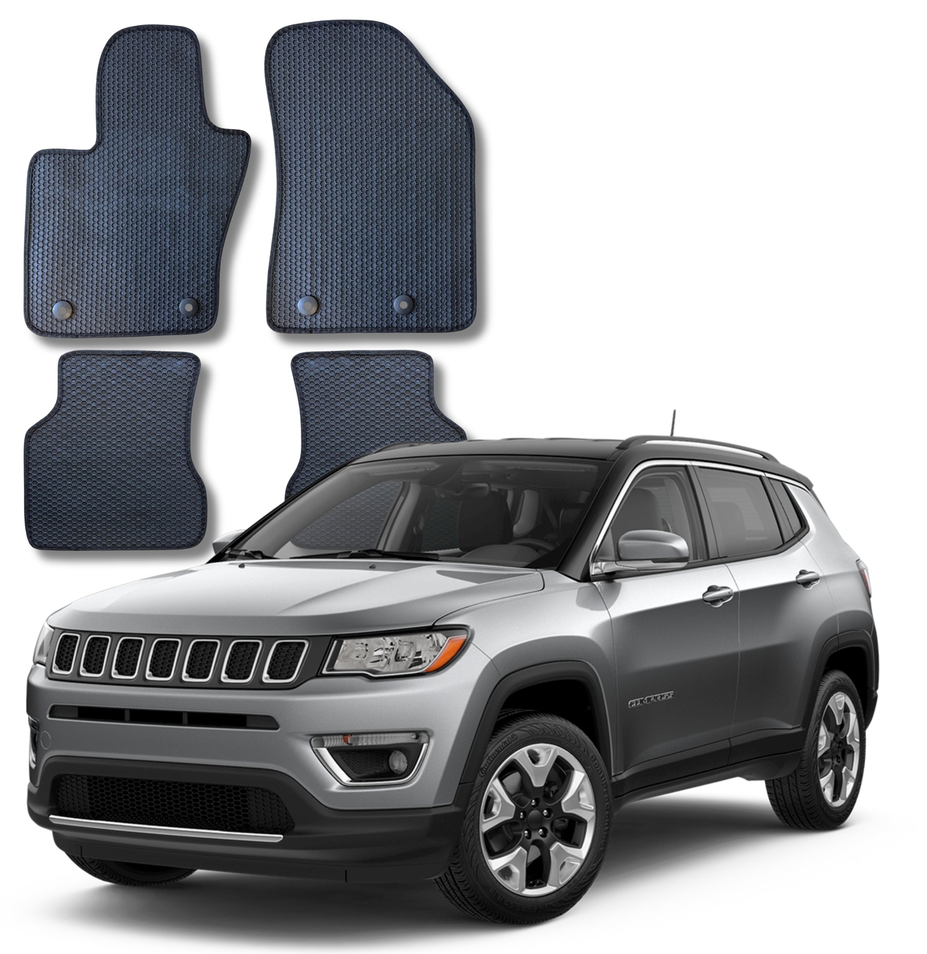All Weather Honeycomb Floor Mats for 2017 to 2026 Jeep Compass
