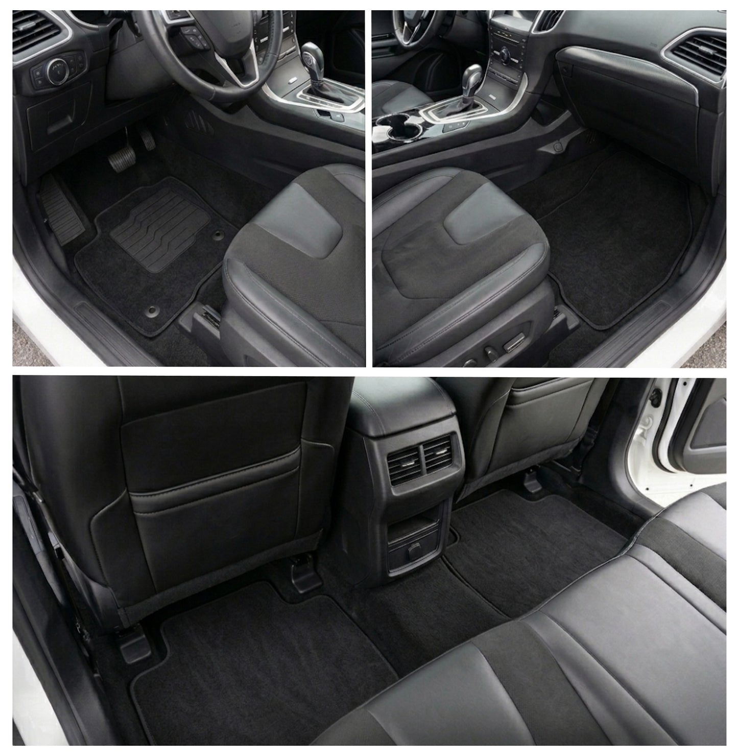 Carpet Floor Mats for 2015 to 2024 Ford Edge, Front and Rear, Black