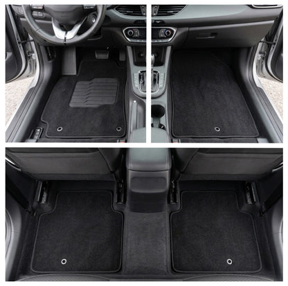 Carpet Floor Mats for 2017 to 2020 Hyundai Elantra, Front and Rear, Black