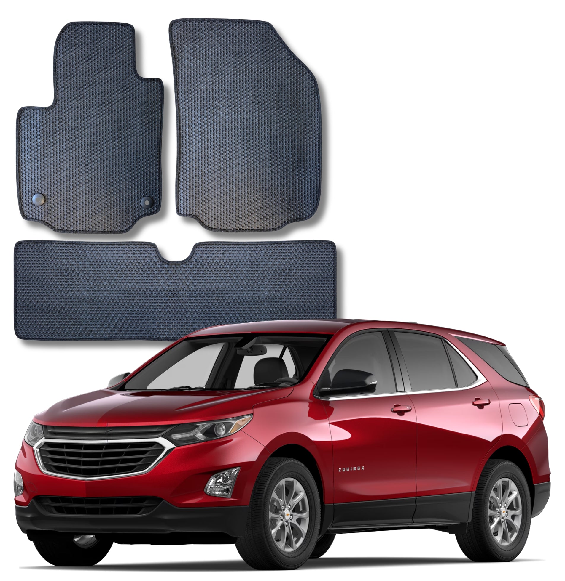 All Weather Honeycomb Floor Mats for 2018 to 2024 Chevrolet Equinox / GMC Terrain