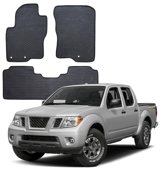 All Weather Honeycomb Floor Mats for 2011 to 2021 Nissan Frontier Crew Cab