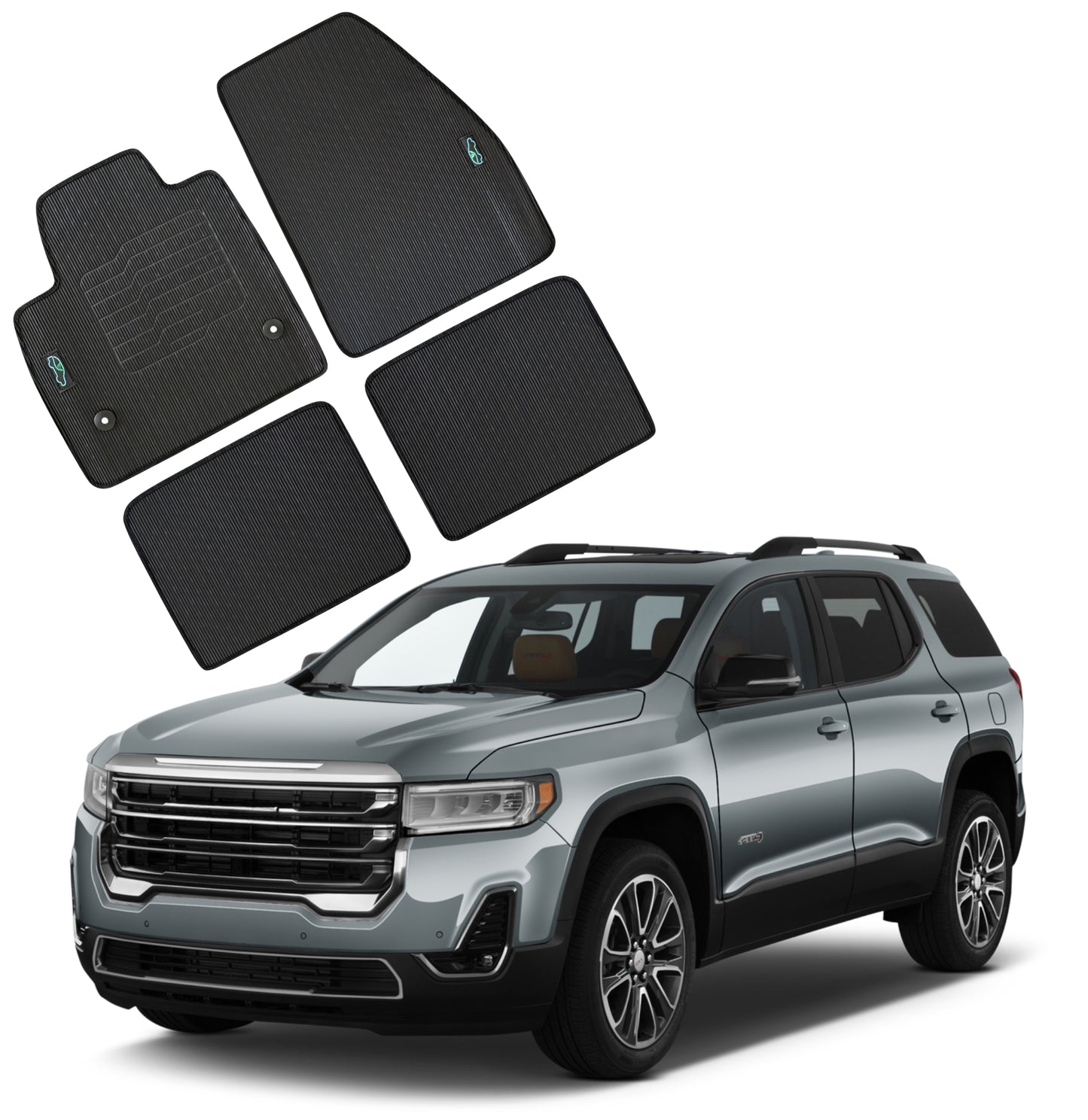 All Weather Floor Mats for 2017 to 2023 GMC Acadia, Front and Rear