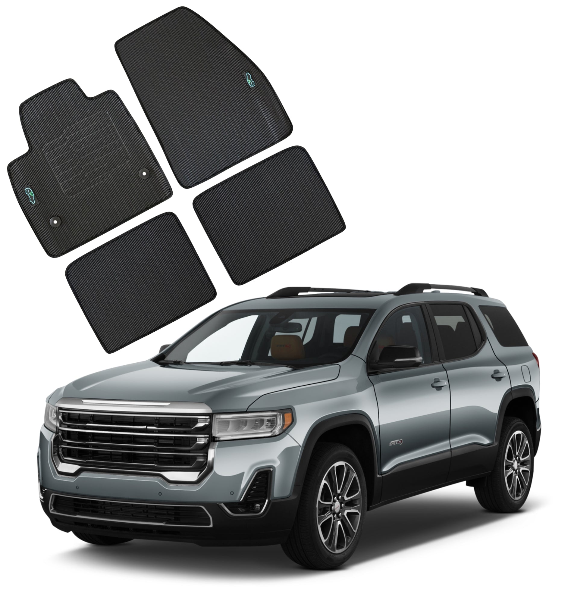All Weather Floor Mats for 2017 to 2023 GMC Acadia, Front and Rear
