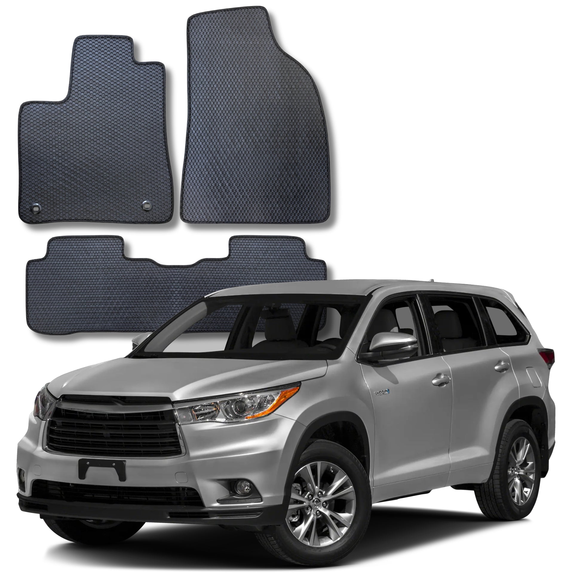 All Weather Honeycomb Floor Mats for 2014 to 2019 Toyota Highlander