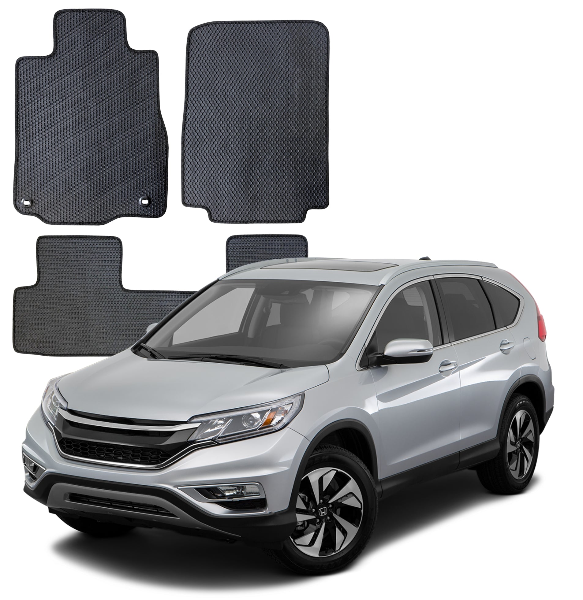 All Weather Honeycomb Floor Mats for 2012 to 2016 Honda CR-V