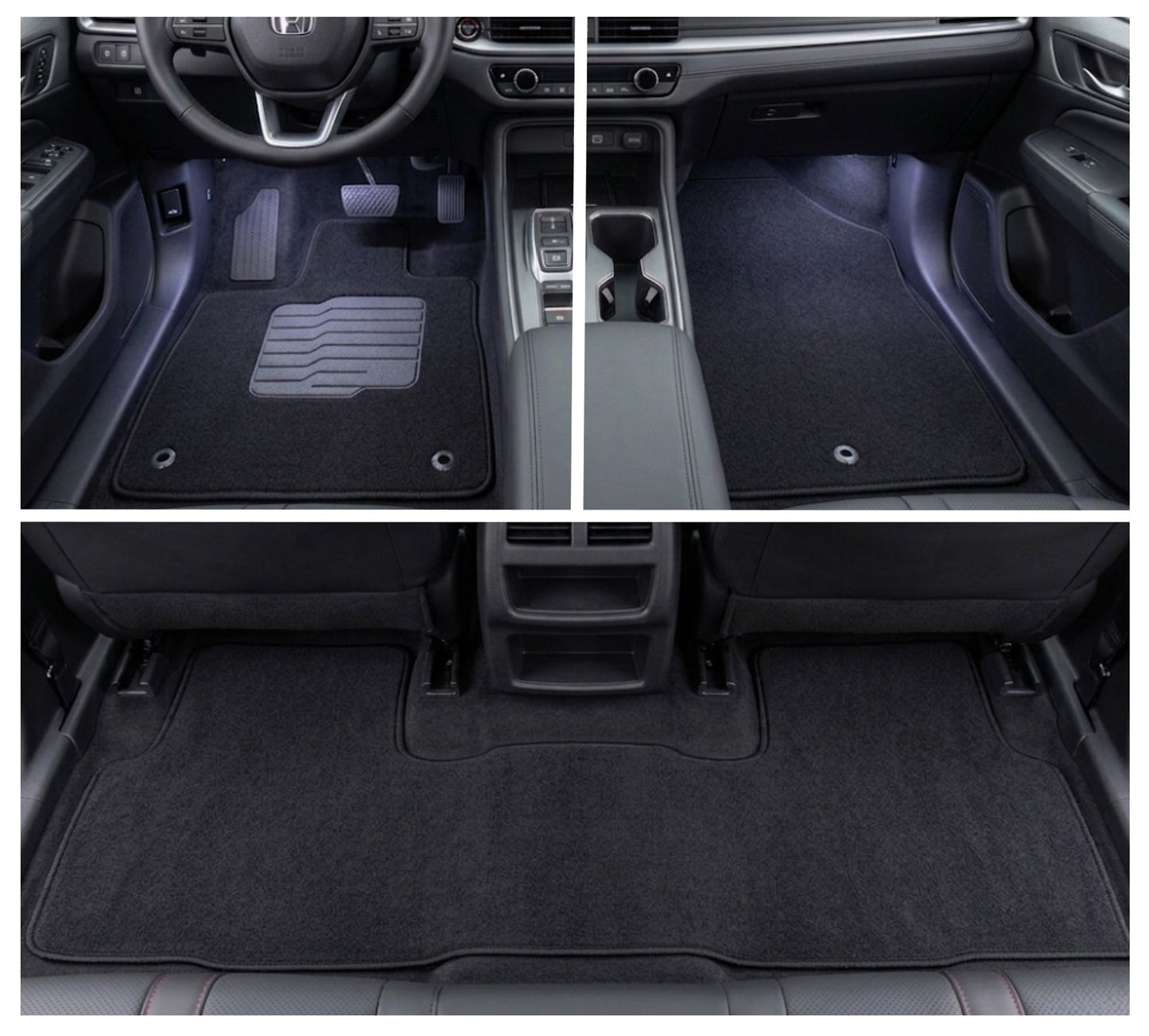 Carpet Floor Mats for 2026 Honda Passport, Front and Rear, Black