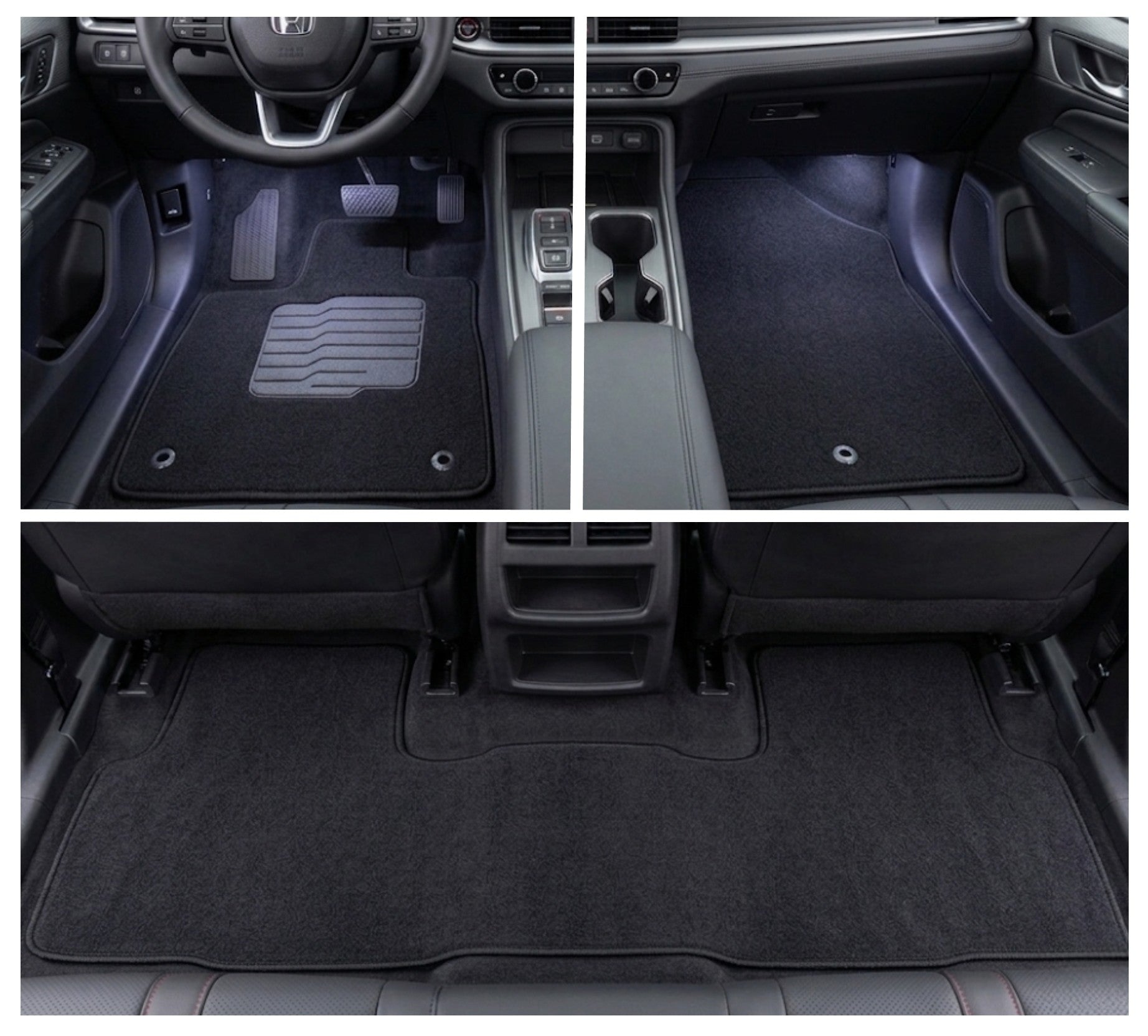 Carpet Floor Mats for 2026 Honda Passport, Front and Rear, Black