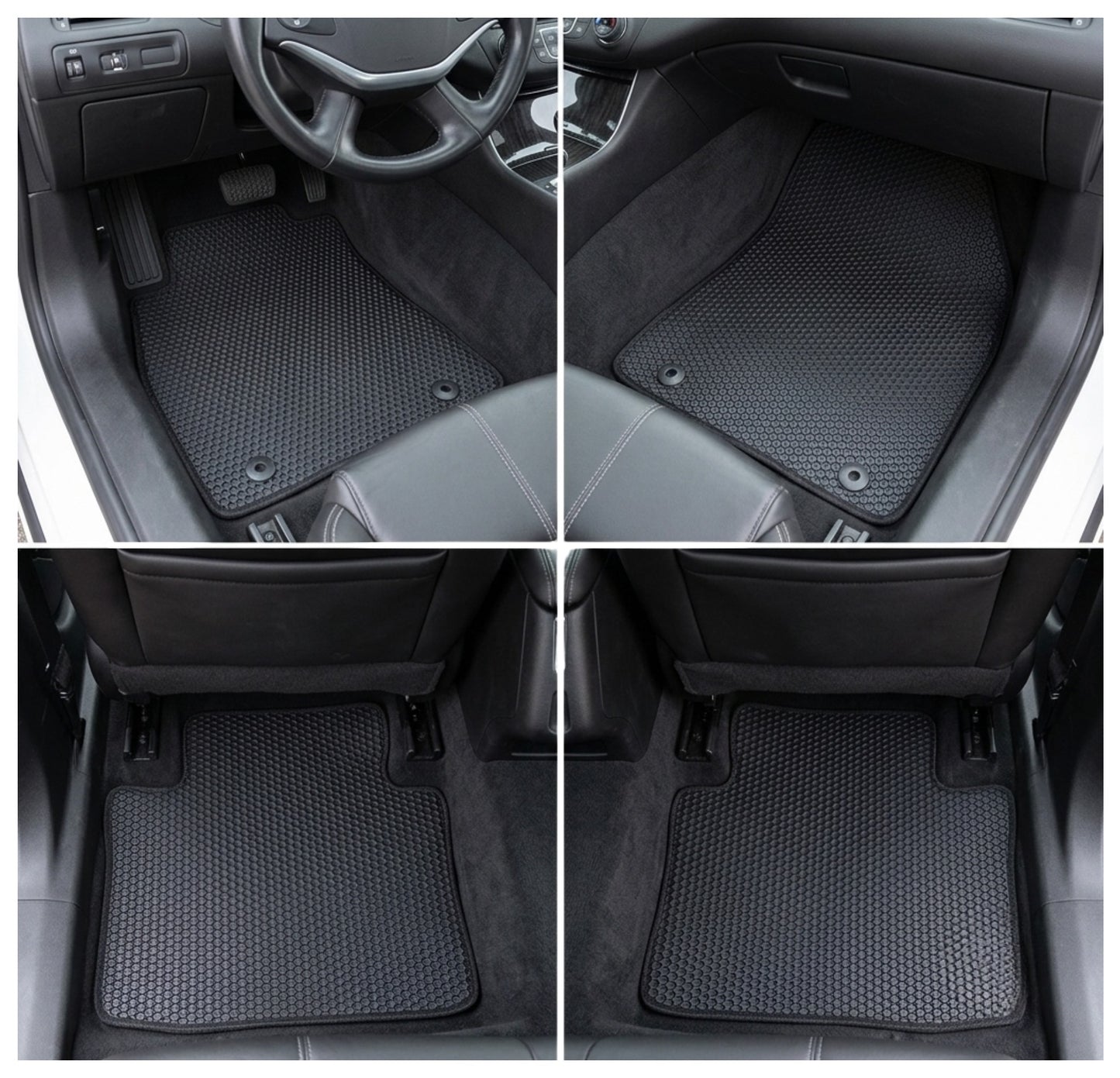 All Weather Honeycomb Floor Mats for 2014 to 2020 Chevrolet Impala, Front and Rear