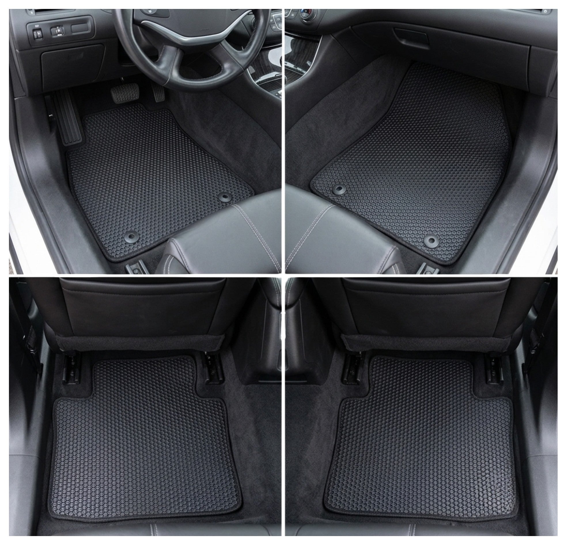 All Weather Honeycomb Floor Mats for 2014 to 2020 Chevrolet Impala, Front and Rear