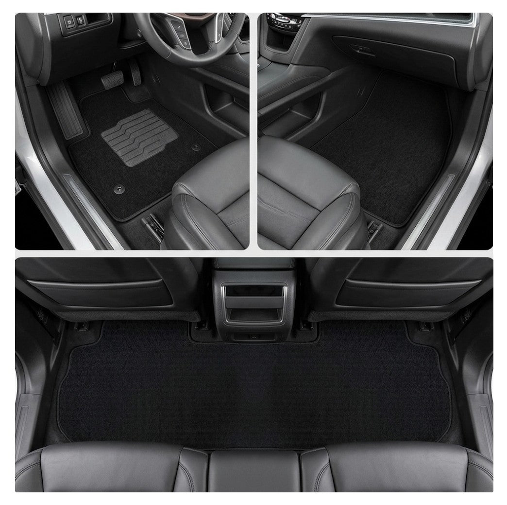 Carpet Floor Mats for 2017 to 2026 Cadillac XT5, front and Rear, Black
