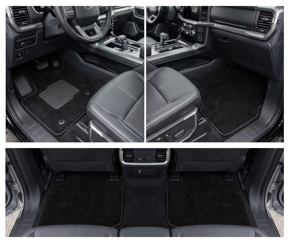 Carpet Floor Mats for 2021 to 2026 Ford F-150 / 2022-2025 F150 Lightning Crew Cabin Models, Front and Rear