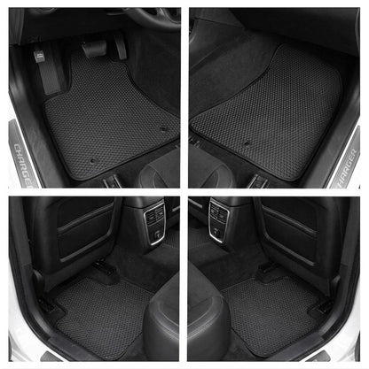 All Weather Honeycomb Floor Mats for 2011 to 2023 Dodge Charger and Chrysler 300 RWD (Not fit for AWD), Front and Rear