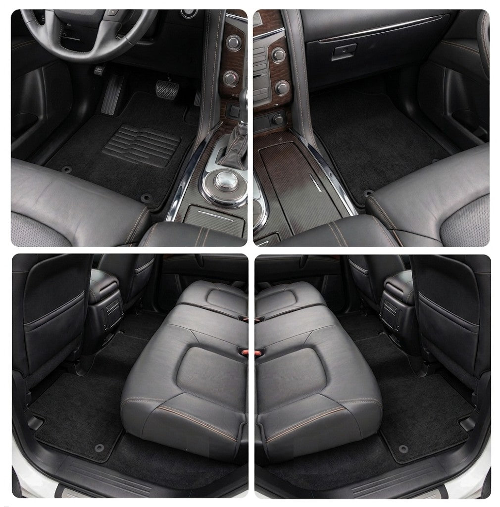 Carpet Floor Mats for 2019 to 2024 Nissan Armada / Infiniti QX80, Front and Rear