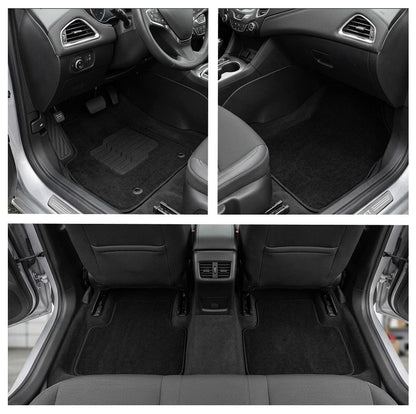 Carpet Floor Mats for 2016 to 2019 Chevrolet Cruze (Not for 2016 Cruze Limited), Front and Rear, Black