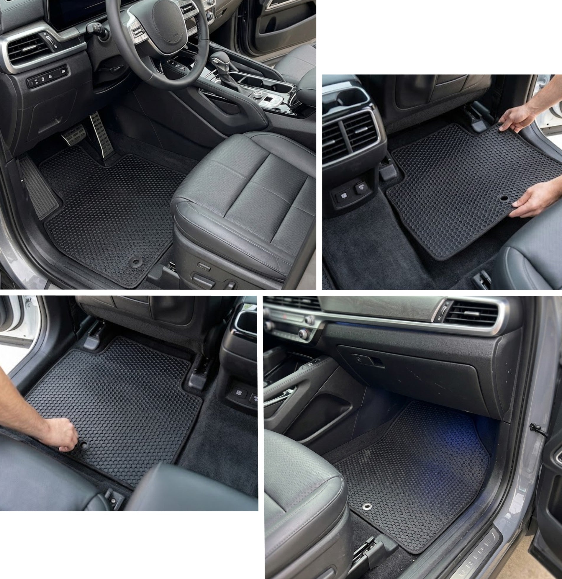 All Weather Honeycomb Floor Mats for 2020 to 2025 Kia Telluride Full Set
