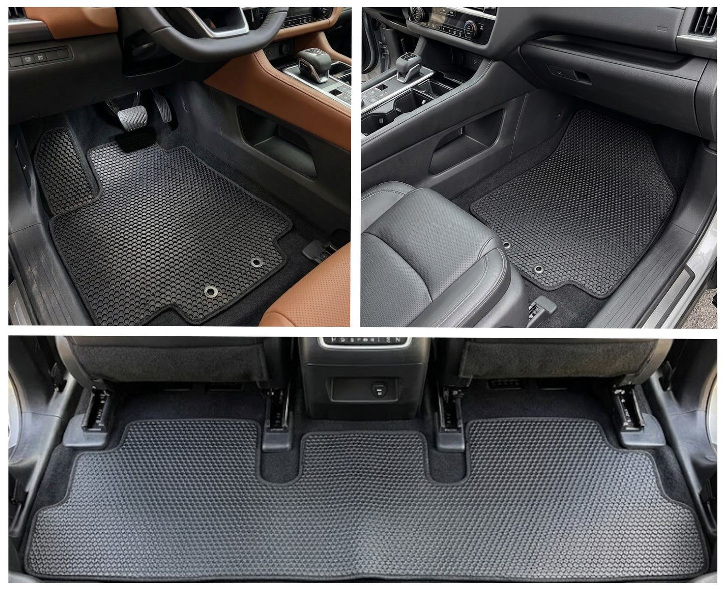 All Weather Honeycomb Floor Mats for 2022 to 2026 Nissan Pathfinder 8 Seat / Infiniti QX60