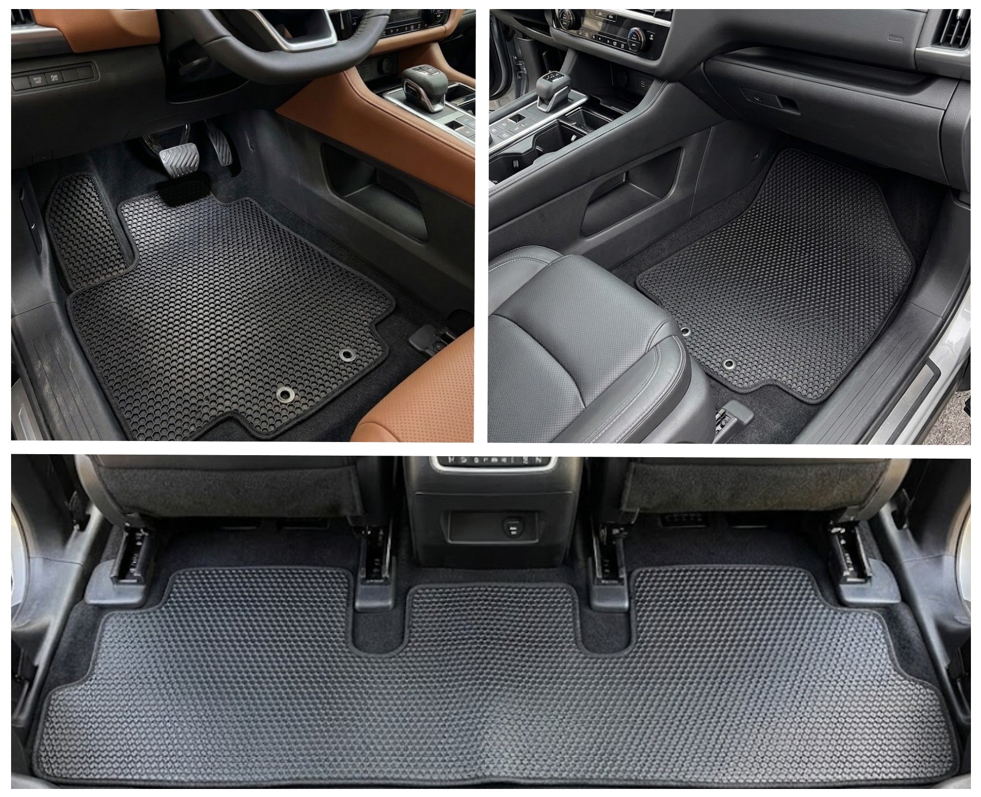 All Weather Honeycomb Floor Mats for 2022 to 2026 Nissan Pathfinder 8 Seat / Infiniti QX60