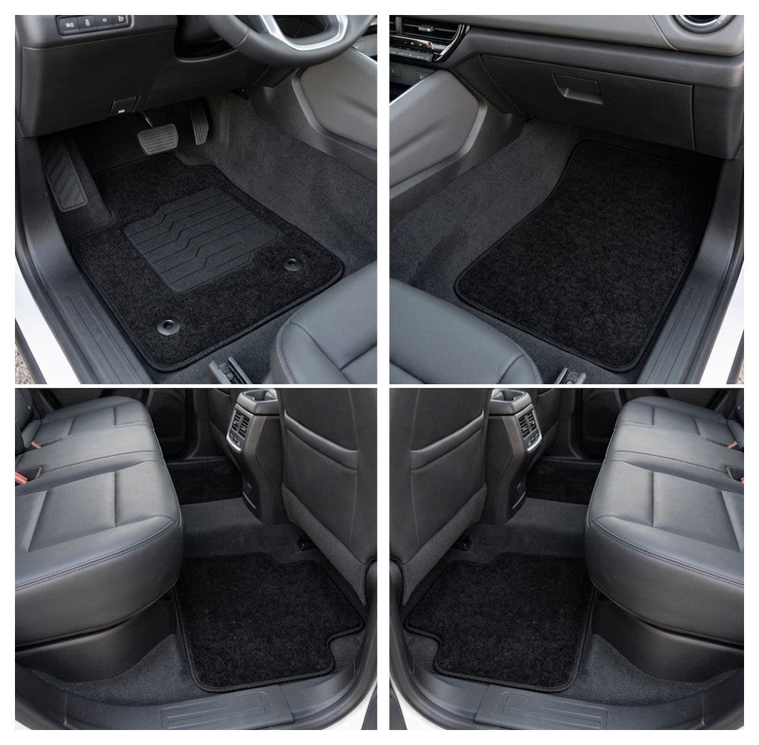 Carpet Floor Mats for 2023-2026 Chevrolet Colorado / GMC Canyon Crew Cab, Front and Rear, Black