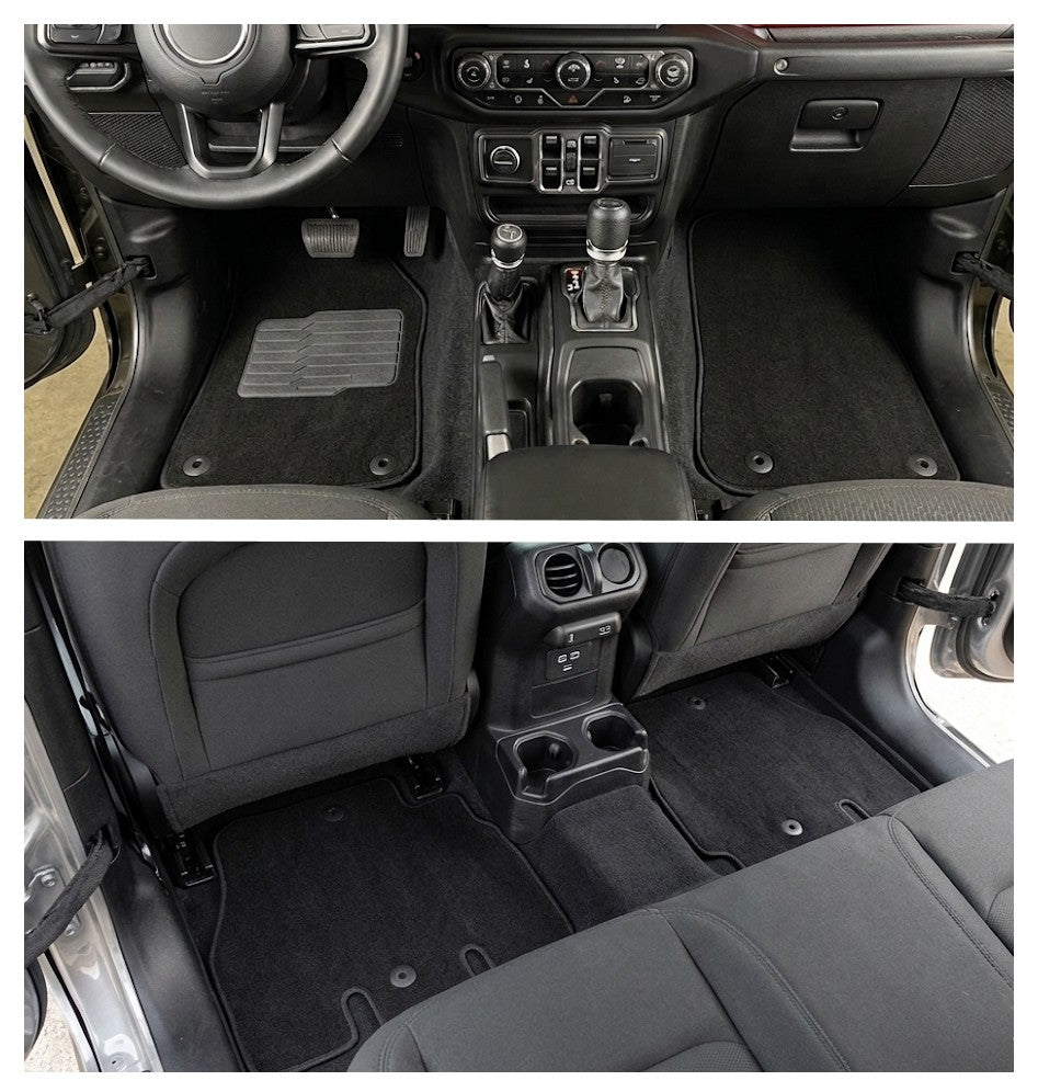 Carpet Floor Mats for 2018 to 2026 Jeep Wrangler JL 4 Doors Models (Not for JK/Not PHEV/Not 2-Door)