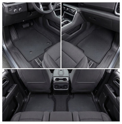 All Weather Honeycomb Floor Mats for 2019 to 2026 Chevrolet Silverado / GMC Sierra 1500, Front and Rear, Black