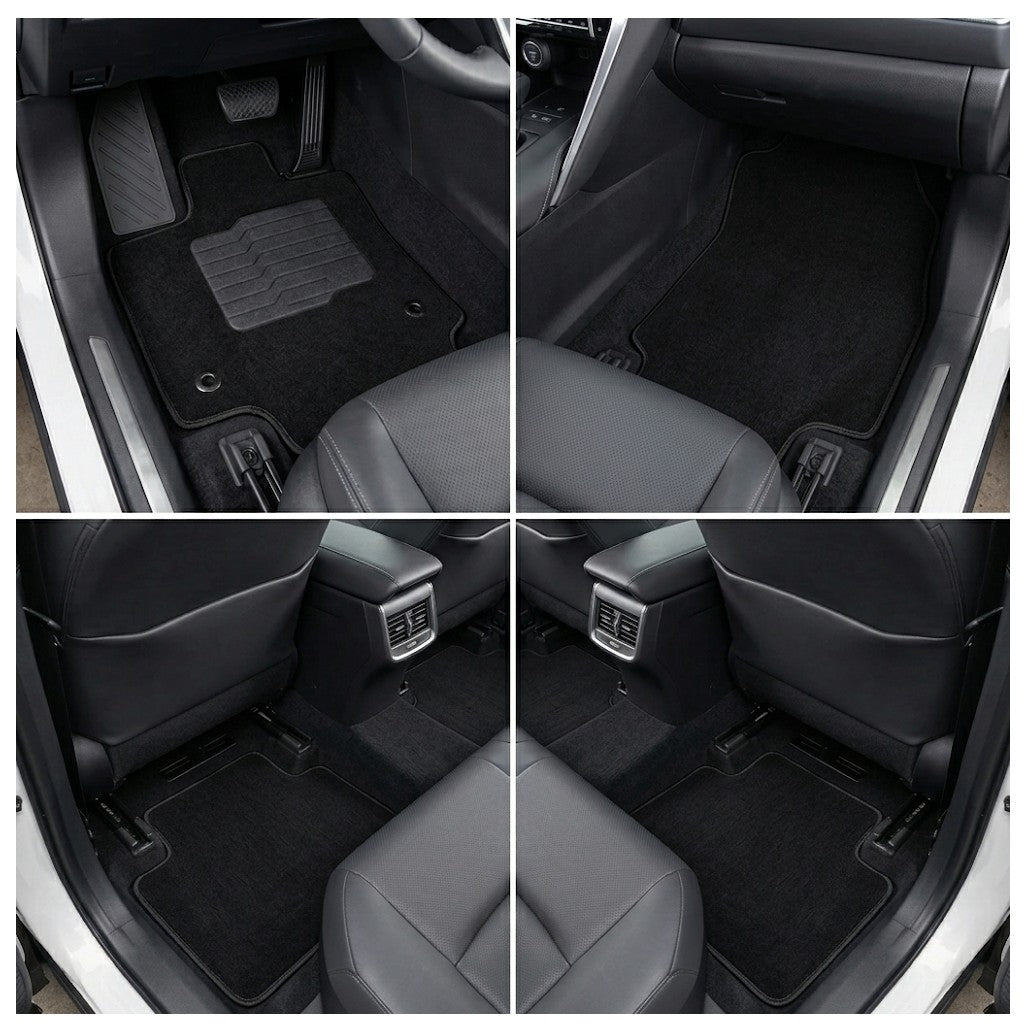 Carpet Floor Mats for 2021 to 2025 Toyota Venza, front and Rear, Black
