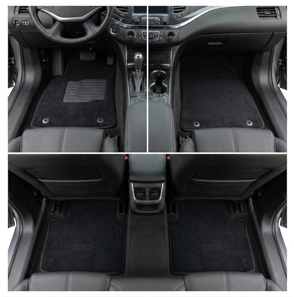 Carpet Floor Mats For 2014 to 2020 Chevrolet Impala, Front and Rear, Black