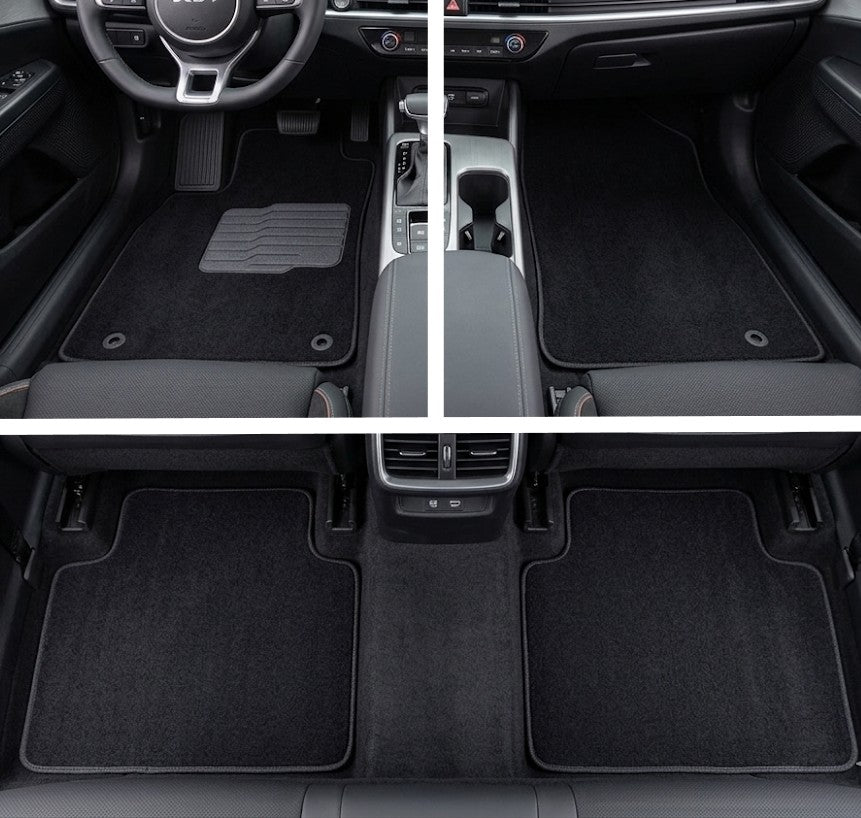 Carpet Floor Mats for 2025 to 2026 Kia K4, Front and Rear, Black