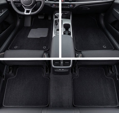 Carpet Floor Mats for 2025 to 2026 Kia K4, Front and Rear, Black