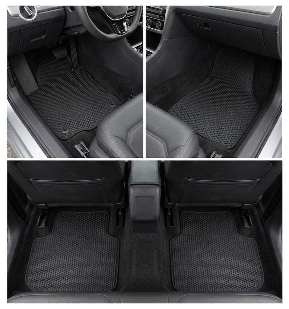All Weather Honeycomb Floor Mats for 2020 to 2022 Volkswagen Passat, Front and Rear