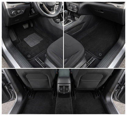 Carpet Floor Mats Fit for 2014 to 2023 Jeep Cherokee, Front and Rear, Black