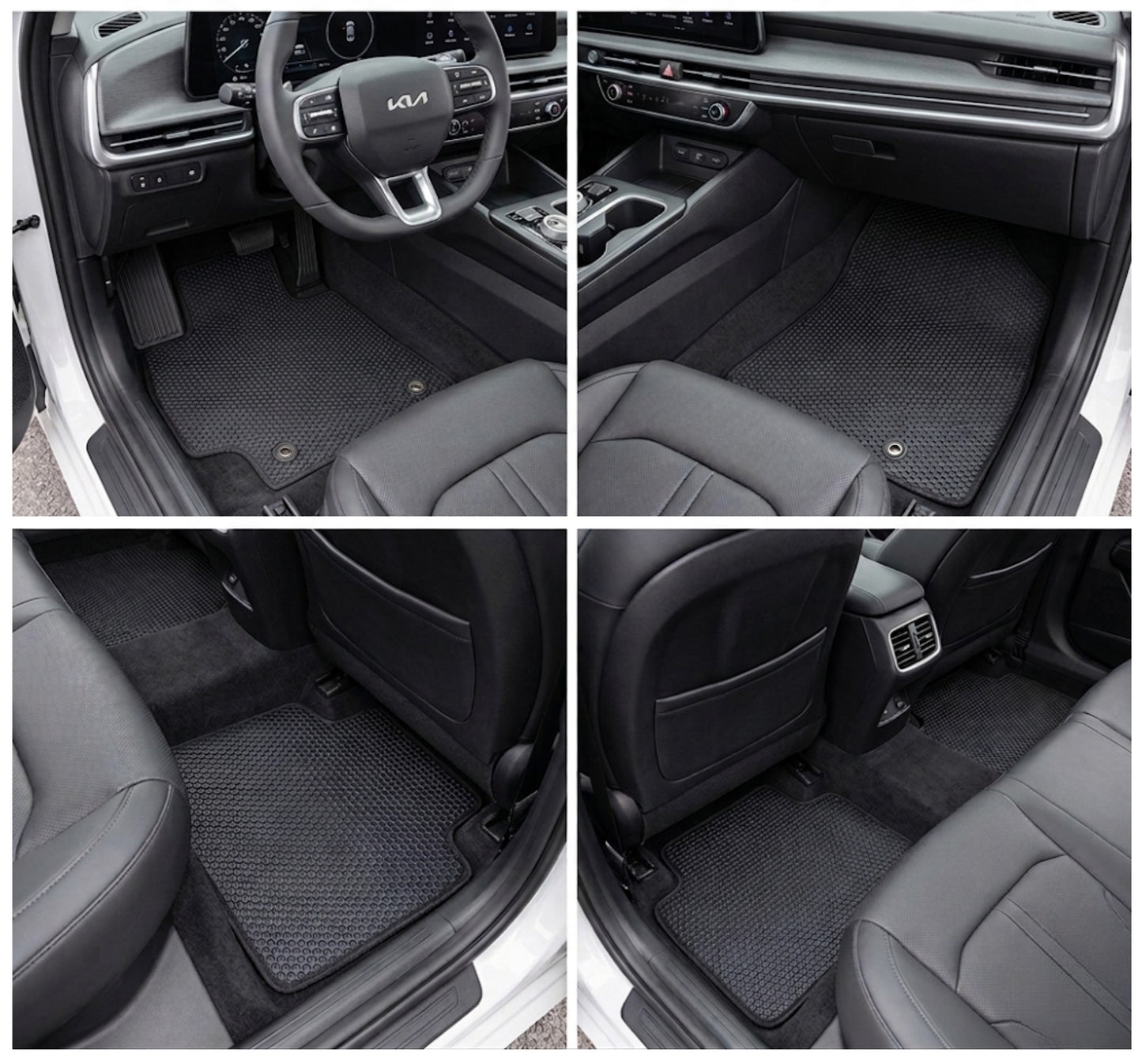 All Weather Honeycomb Floor Mats for 2025 to 2026 Kia K4, Front and Rear