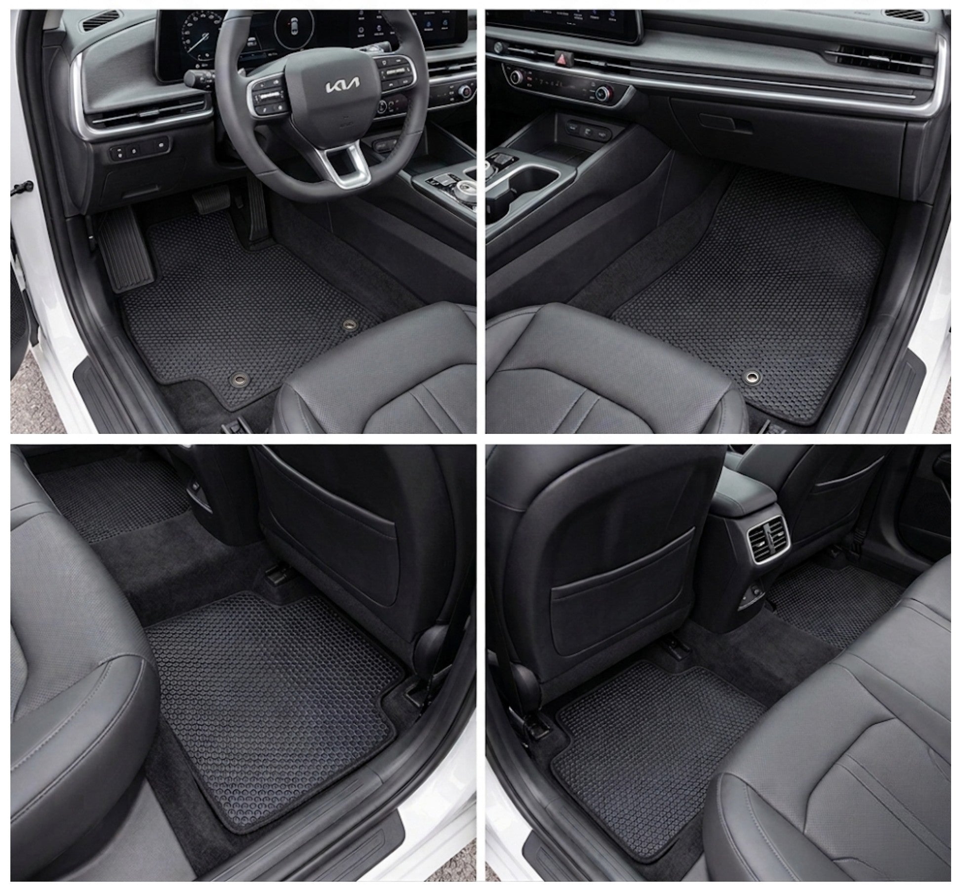 All Weather Honeycomb Floor Mats for 2025 to 2026 Kia K4, Front and Rear