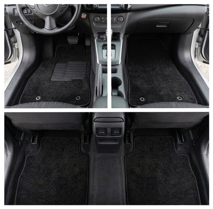 Carpet Floor Mats for 2013 to 2019 Nissan Sentra, Front and Rear, Black