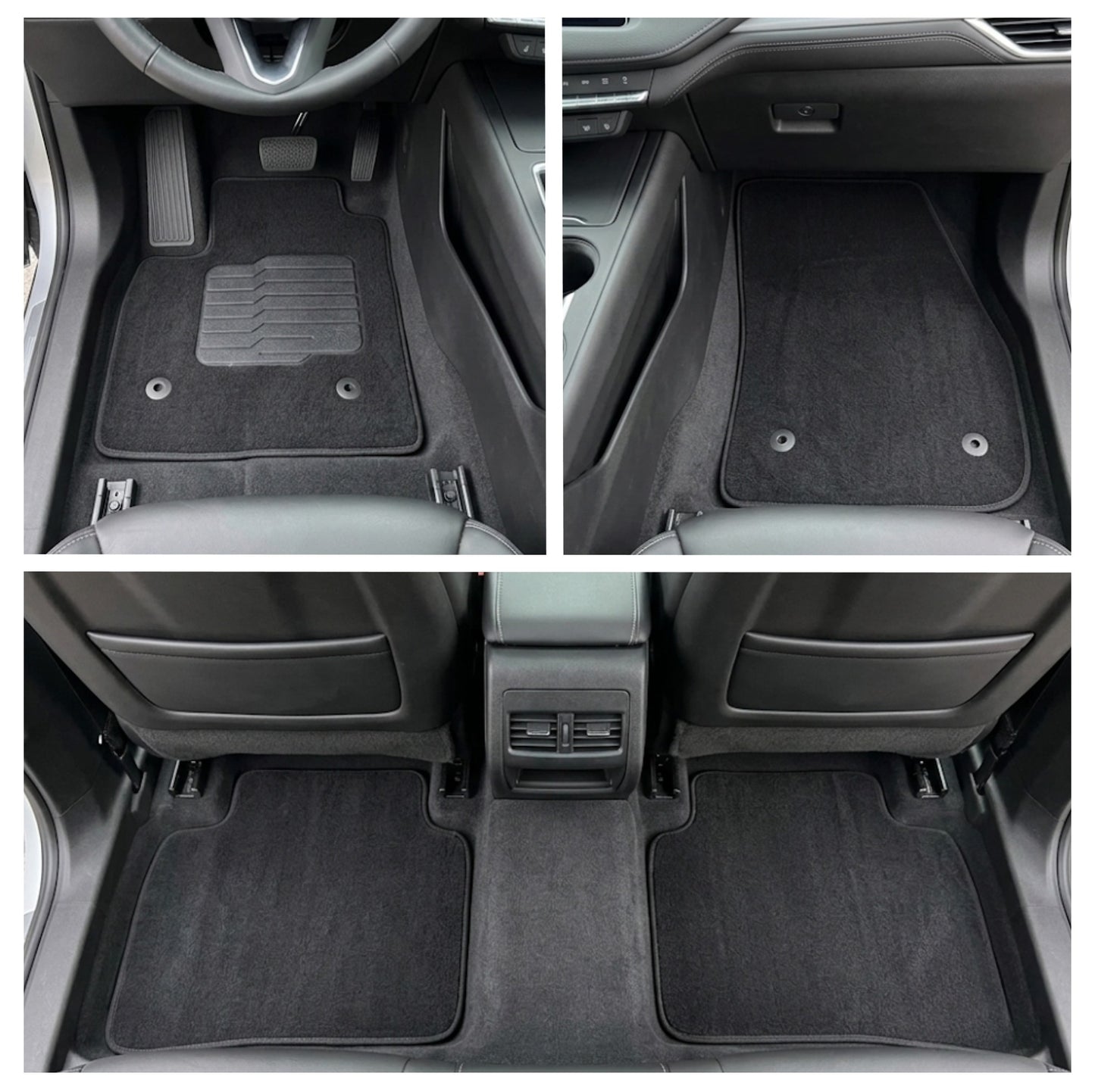 Carpet Floor Mats for 2018 to 2025 Cadillac XT4, front and Rear, Black