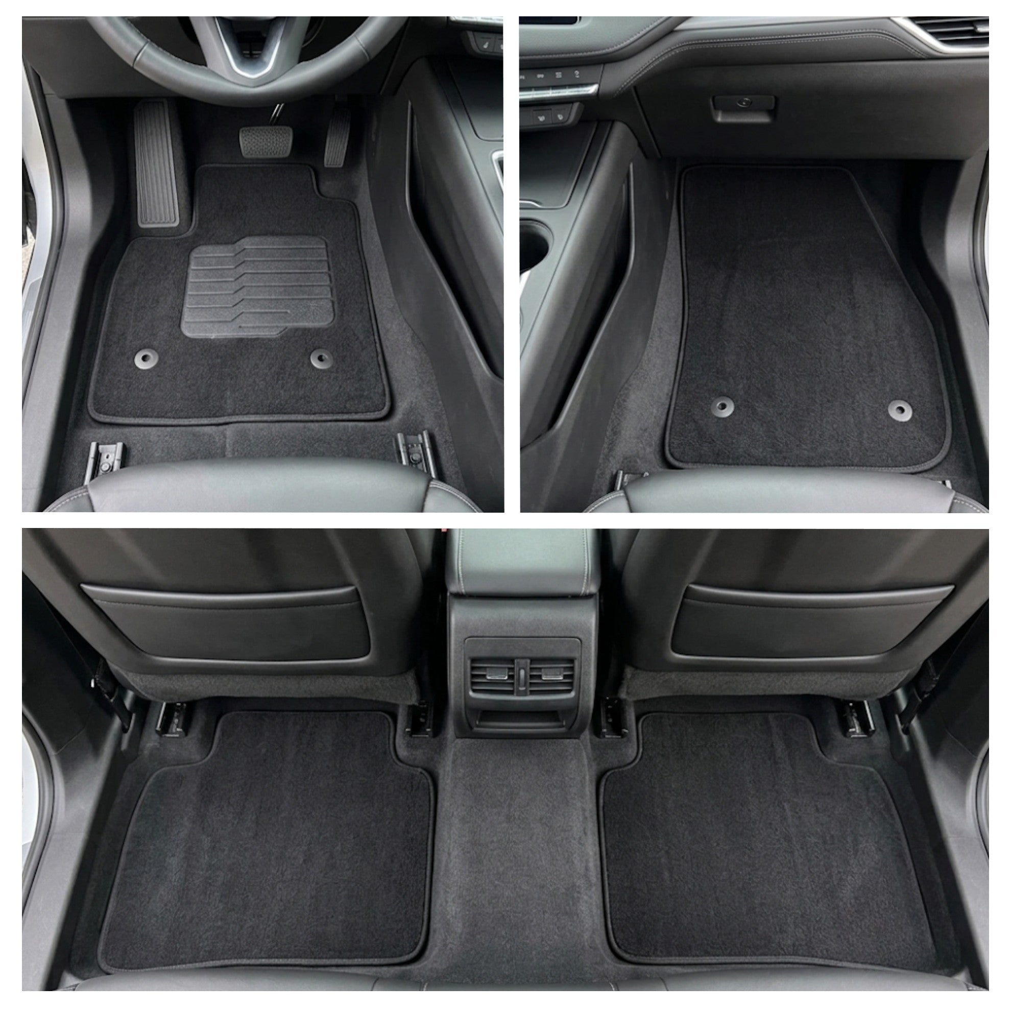 Carpet Floor Mats for 2018 to 2025 Cadillac XT4, front and Rear, Black