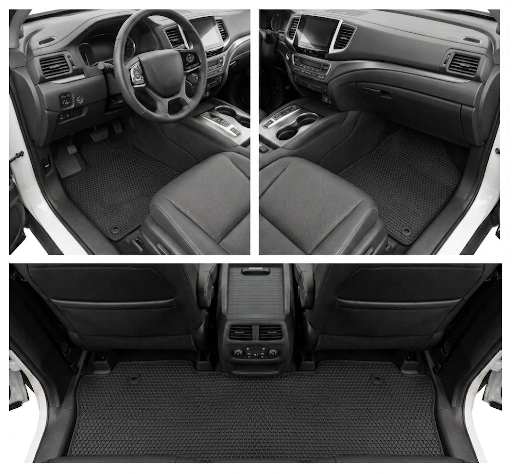 All Weather Honeycomb Floor Mats for 2017 to 2026 Honda Ridgeline, Front and Rear